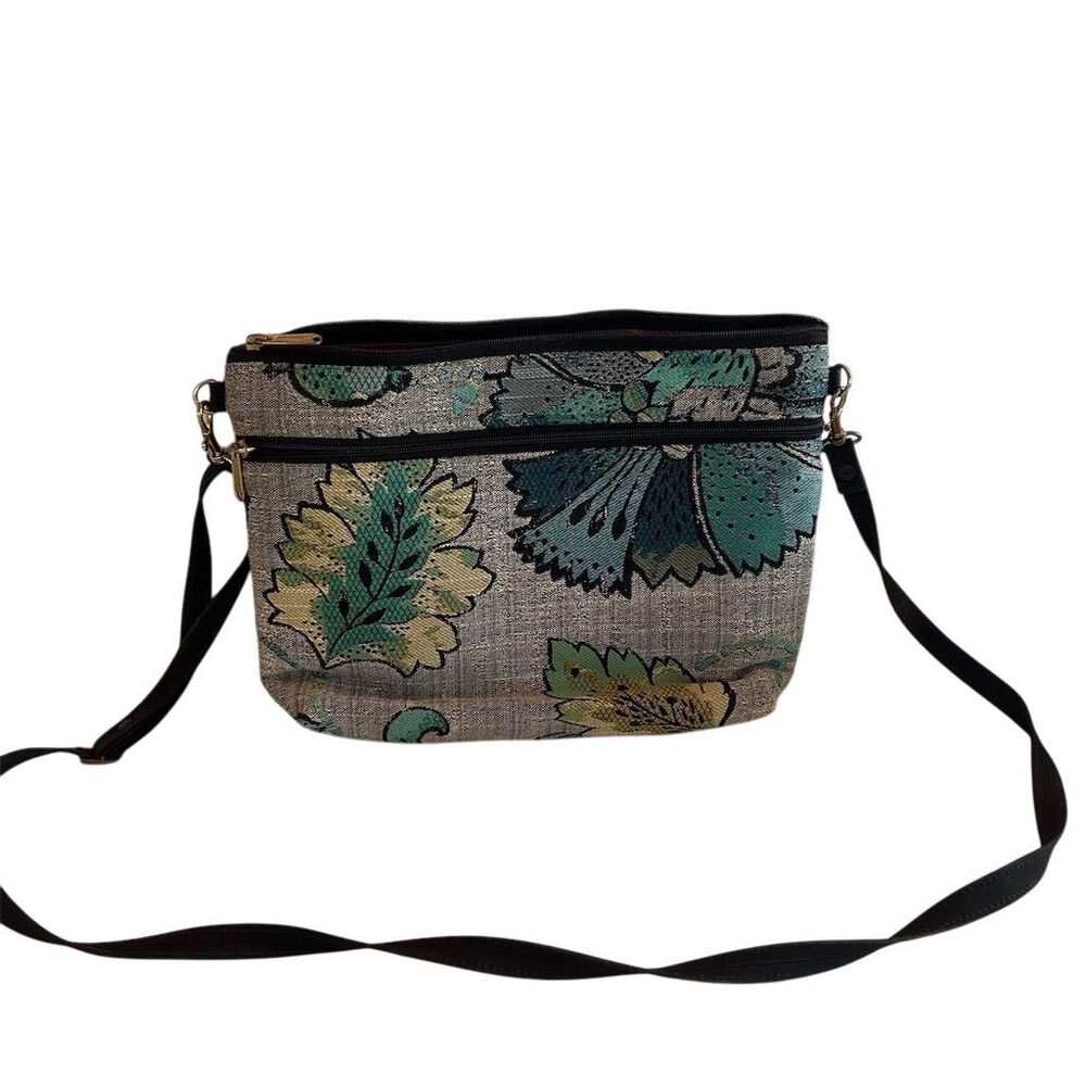 Danny K Beverly Hills Floral Tapestry Crossbody Shoulder Bag Multicolor Women's
